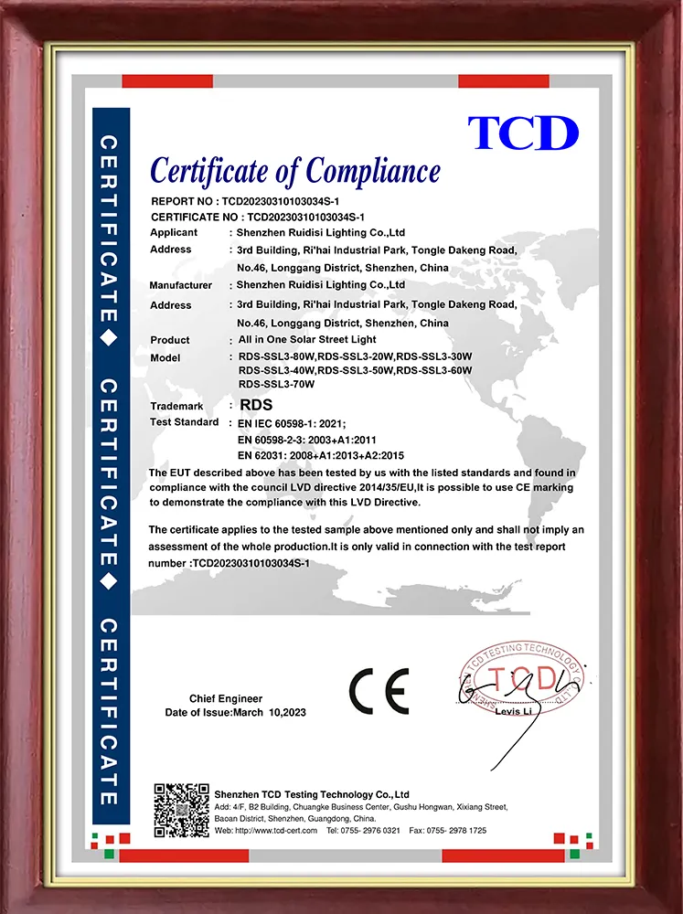 CE-LVD Solar Street Light