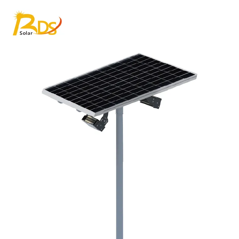 Superb Series 60W-150W Split High Mast Light, IP66 Waterproof & Dustproof, 8-15M Mount Height, Custom Solar Panel & Battery, 5-Year Warranty for Engineering Projects